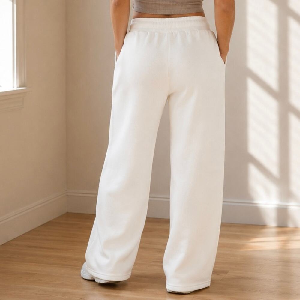 Buttery Soft White Drawstring Pants Rayon Blend Lounge Wear